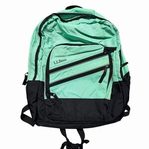 L.L.Bean Backpack Mint Green Black School Hiking Daypack Laptop Travel Bag